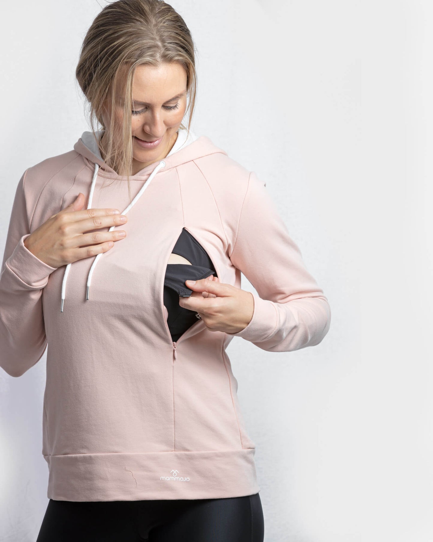 Signature Breastfeeding Hoodie Misty Rose - mammojo lactivewear