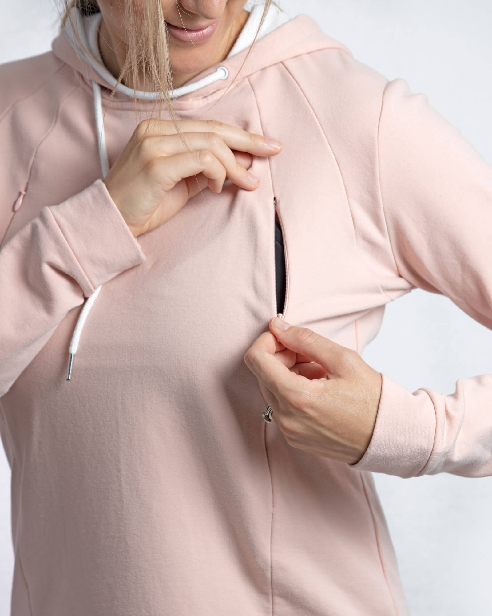 Signature Breastfeeding Hoodie Misty Rose - mammojo lactivewear