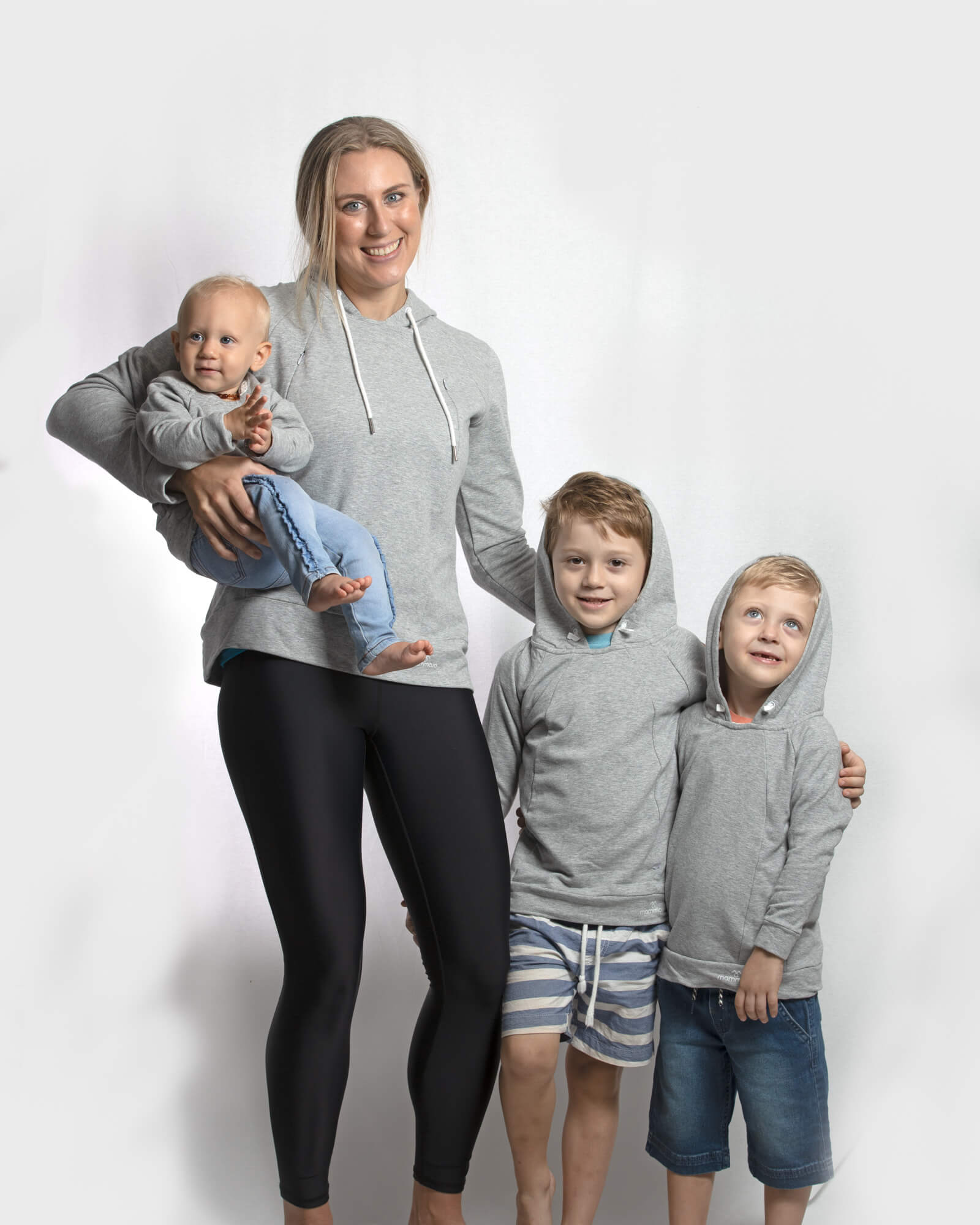 Weeactive Mini Twinning Hoodie Grey Marle - mammojo lactivewear